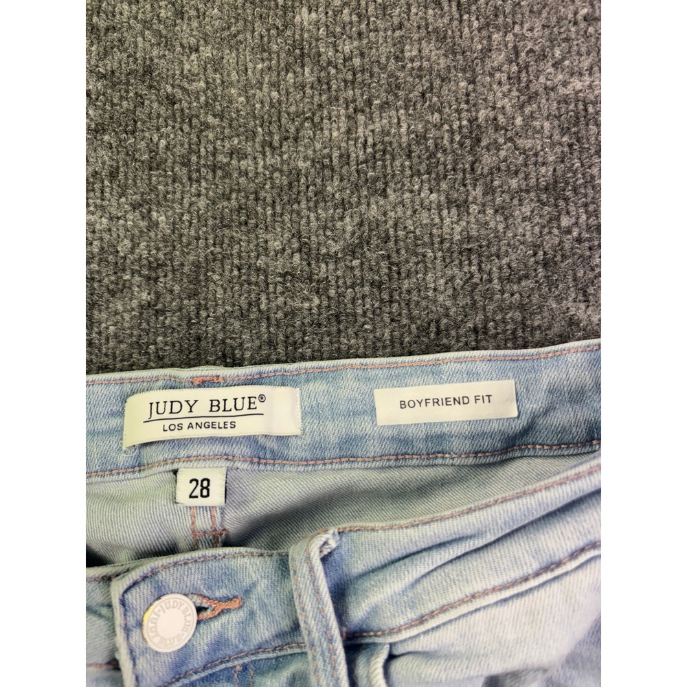 Judy Blue Boyfriend Fit Jeans Womens 28 Light Wash Distressed Ripped JB88333LT - Picture 2 of 8